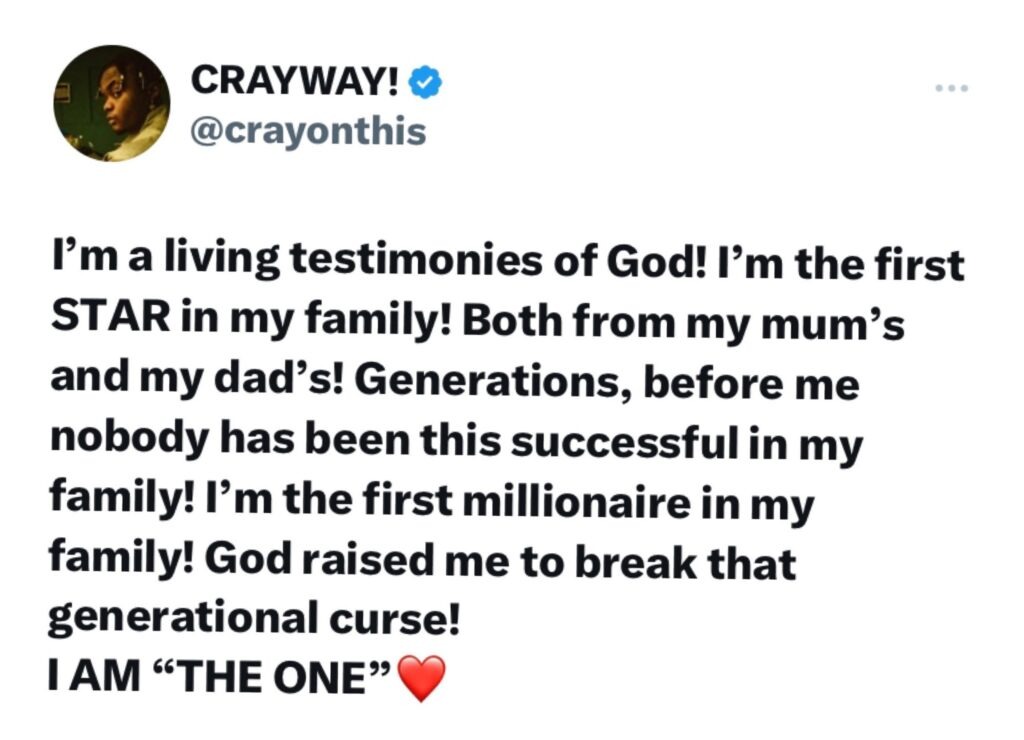 I'm the first person to become a Millionaire in my Family- Singer crayon 