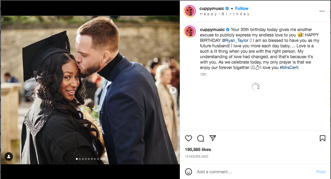 I'm so blessed to have you as my future husband- DJ Cuppy celebrates her boyfriend on his 30th birthday (Photos)