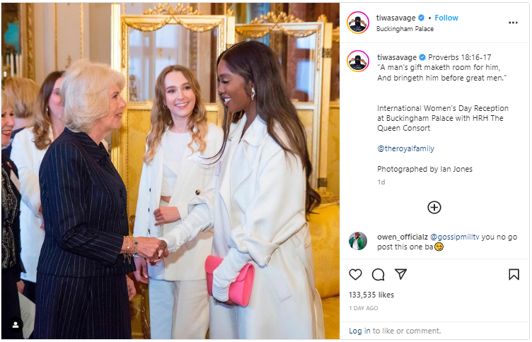 Tiwa Sabage meets with Queen Camila for the first time (Photos)