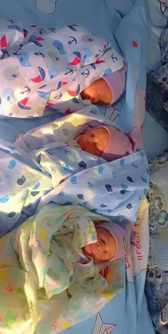 Nigerian couples welcomes Triplets after 23yrs of waiting (Photos)
