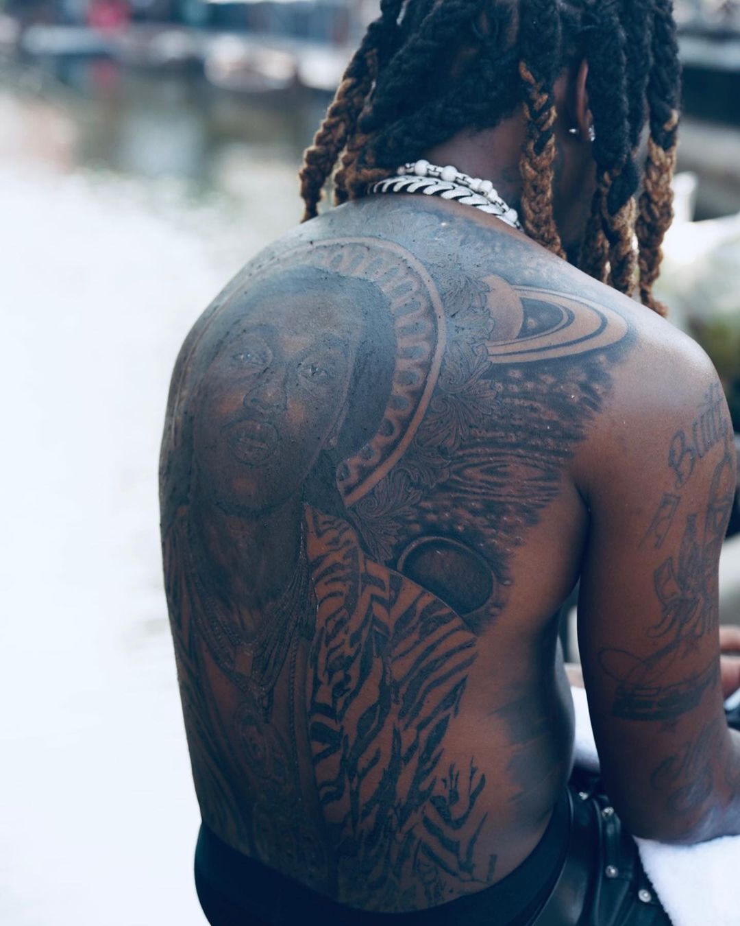 Offsets gets giant tattoo of his Late cousin, Takeoff on his back (Photos)