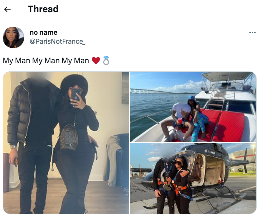 Is he cheating on you?- Reactions as lady shares headless photos of her husband while on vacation 