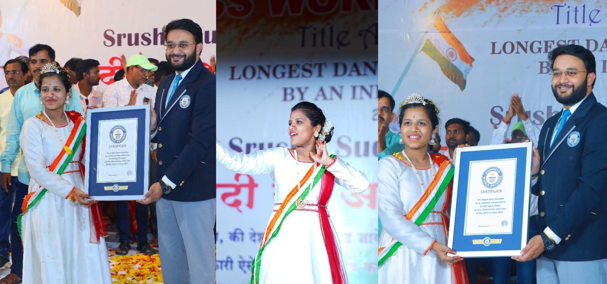 16yr old indian girl awarded Guinness world record certificate for dancing for 5 days without stopping (Photos)