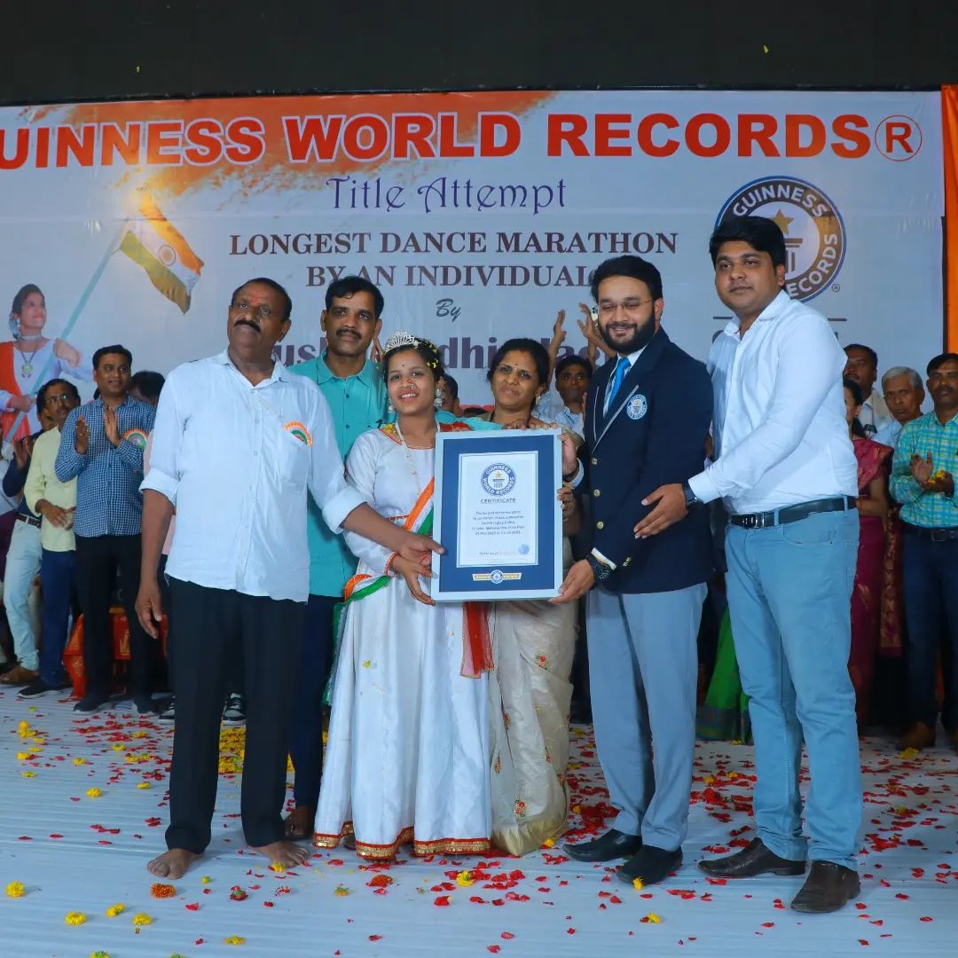 16yr old indian girl awarded Guinness world record certificate for dancing for 5 days without stopping (Photos)