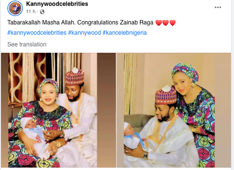 Kannywood actress, Zainab Raga welcomes her 2nd child (Photos)
