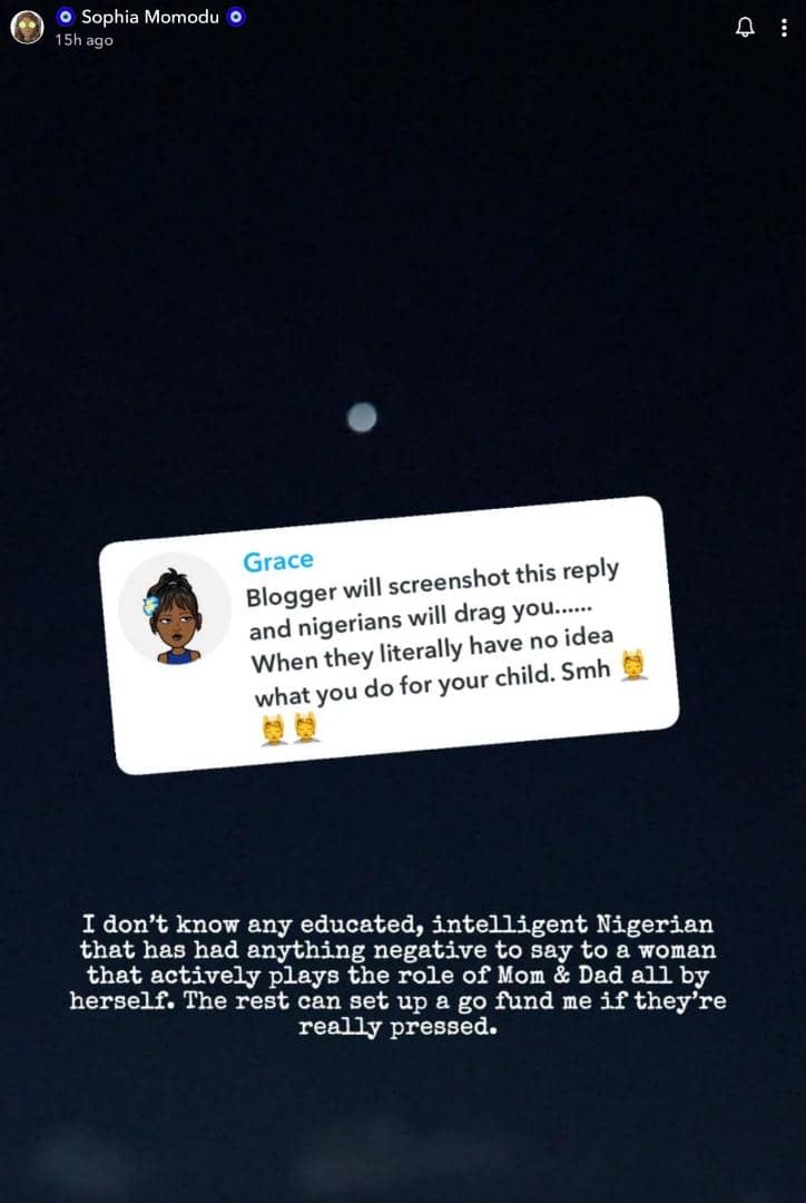 Davido's first babymama, Sophia momodu hints on Changing her daughter's surname to her's (Screenshot)