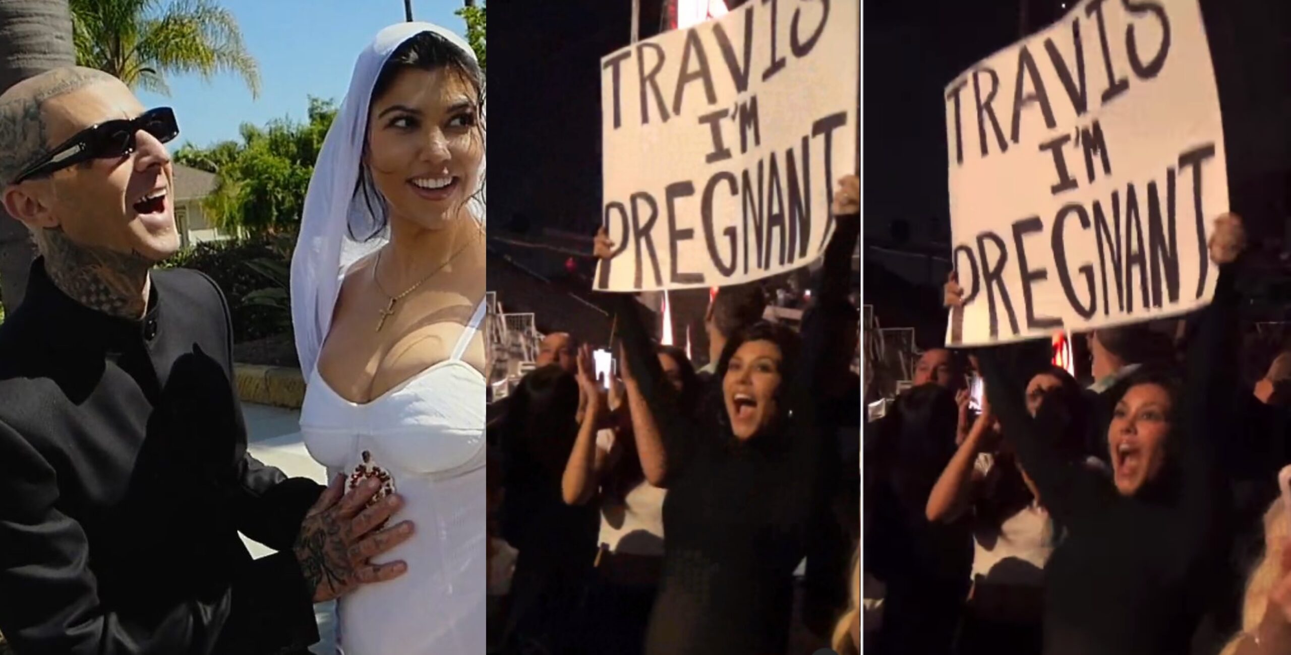 Kourtney Kardashian makes Pregnancy announcement to Travis barker During a concert (Video)
