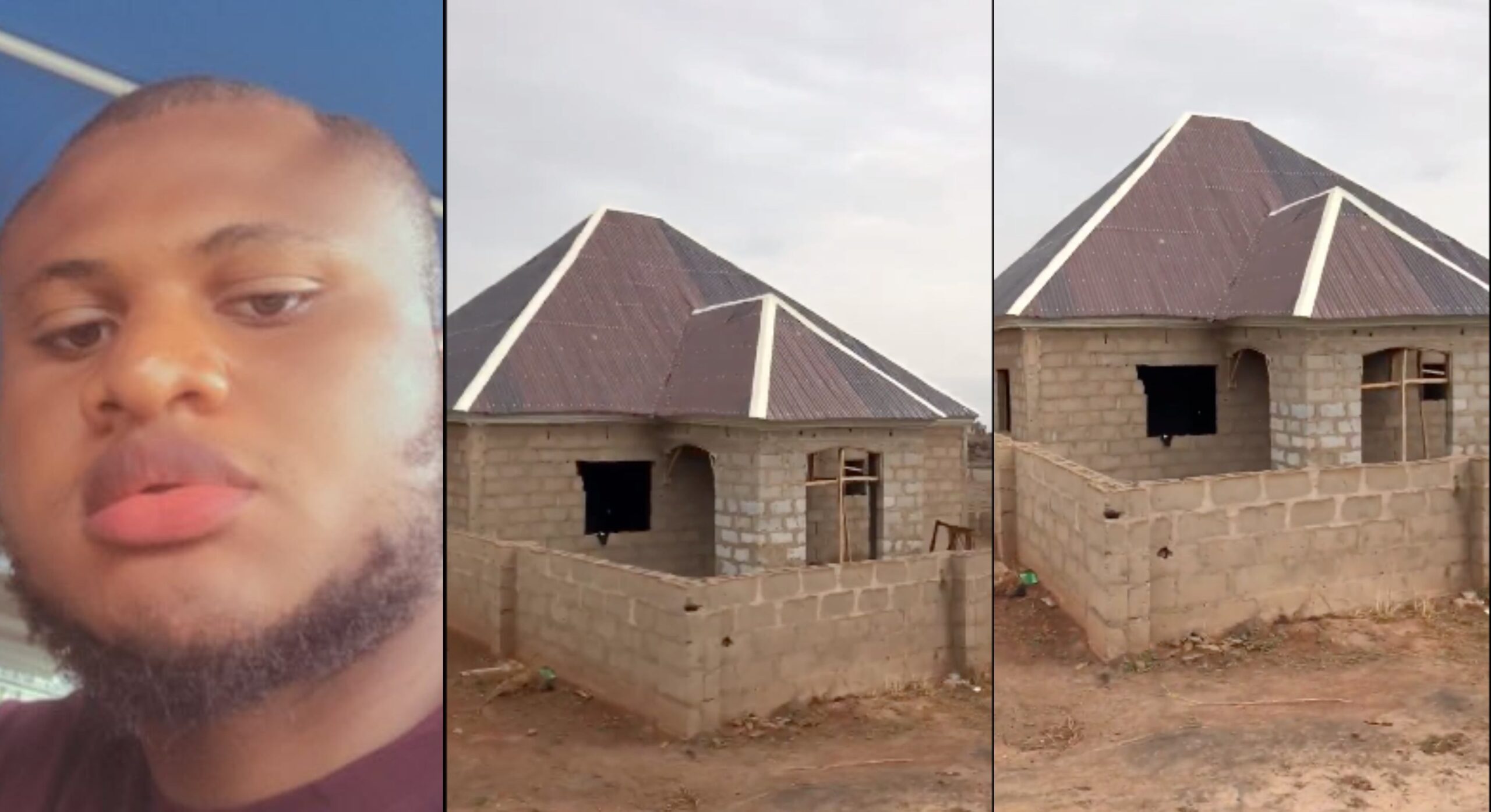 Man shows off house he built with N3M, nigerians reacts