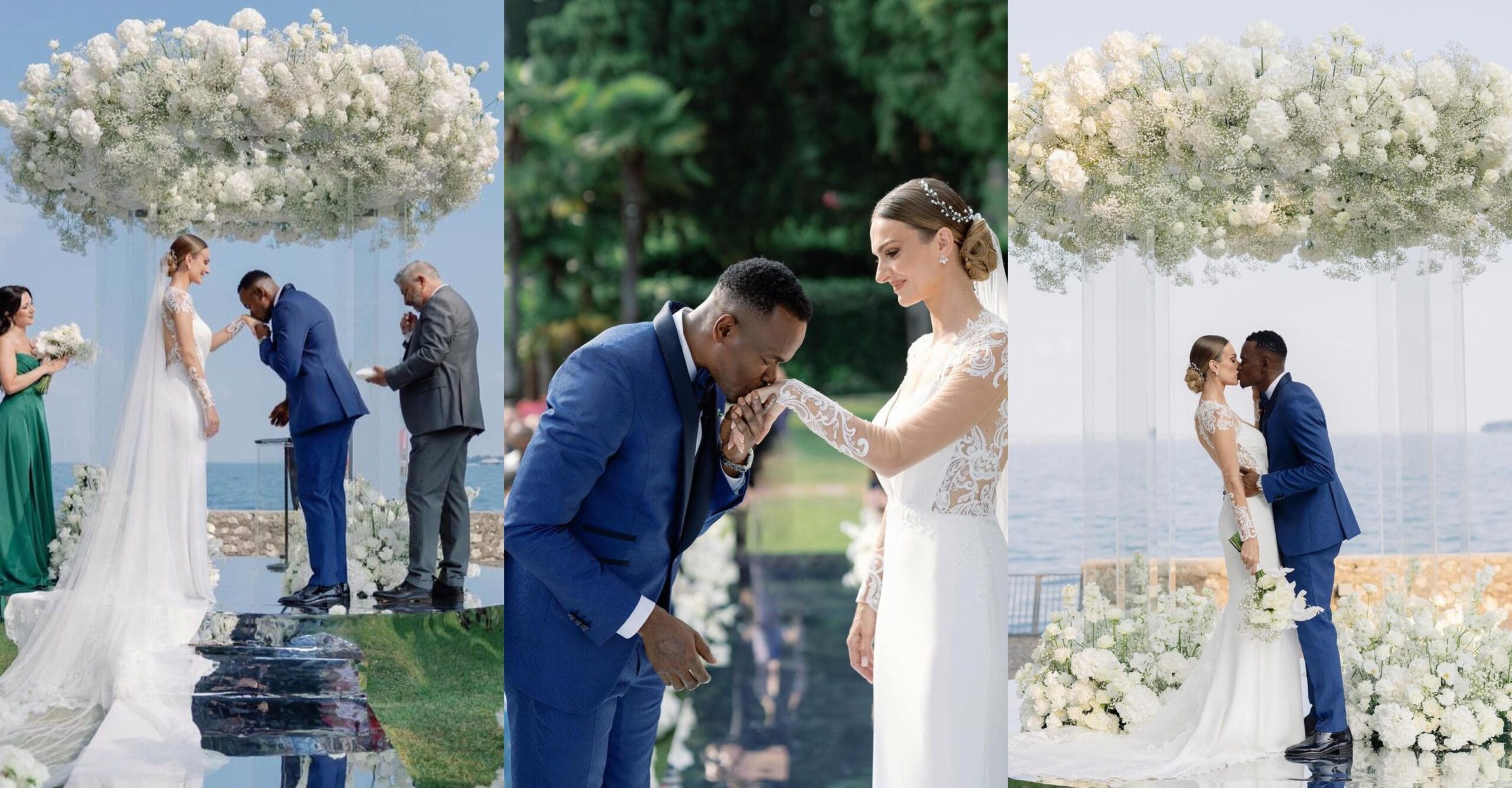 Former Super Eagles Striker, obinna Nsofor and his Serbian grifiend finally ties knot (Photos)