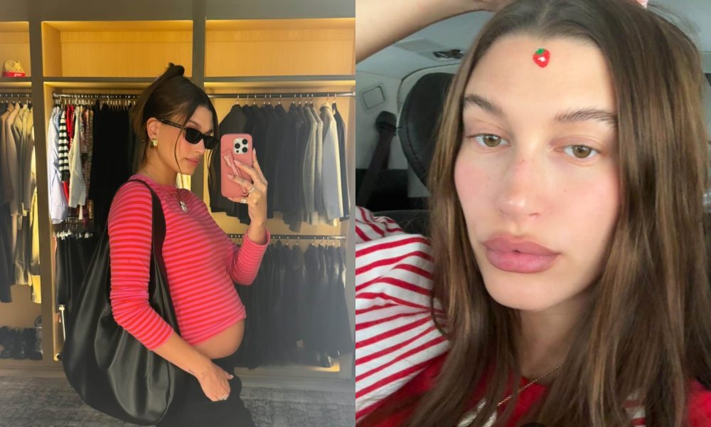 Hailey bieber shares new photos of her growing baby bump in a casual ...