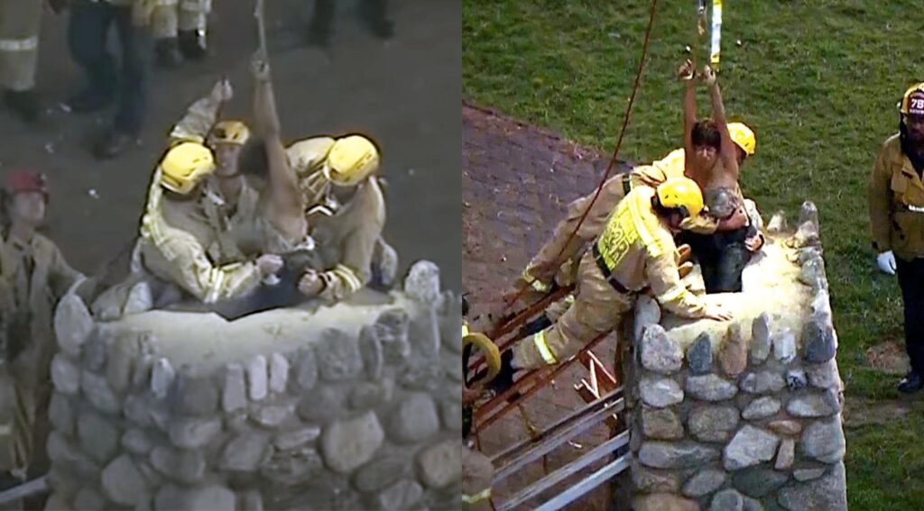 California Firefighters Rescue Woman Trapped 36 Feet Down in Chimney After She Was Seen Dancing on a Roof