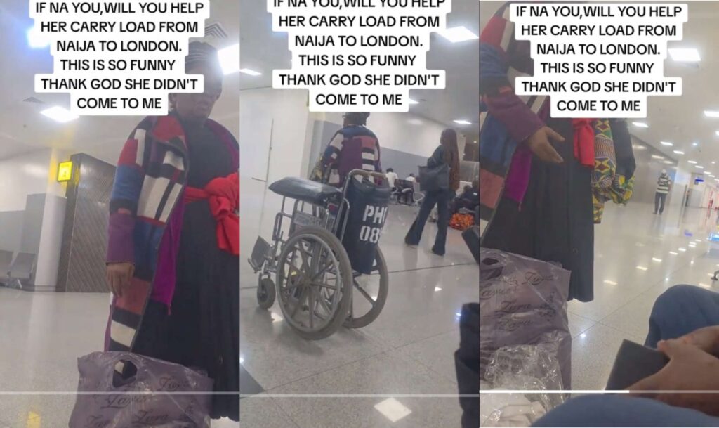 I Will Never- Viral Moment Man Refuses to Help Woman Carry Her Luggage from Nigeria to London at Airport
