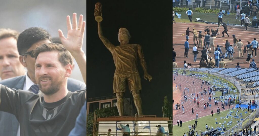Lionel Messi Begins His 3-Day GOAT Tour in India as Fans Overwhelm Security During Statue Unveiling