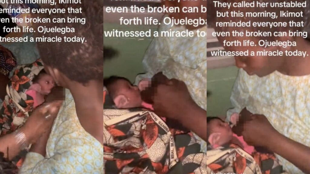 She Delivered Her Baby Herself – Mentally Unstable Woman Goes Viral After Giving Birth Alone Without Help
