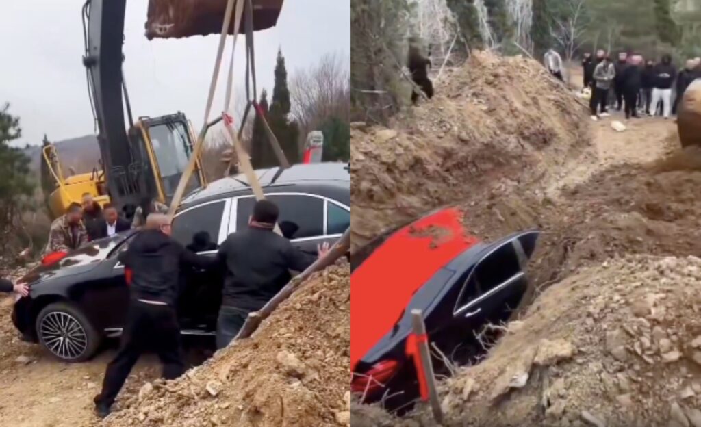 Businessman Buried with £120,000 Mercedes Benz on his Funeral Ceremony
