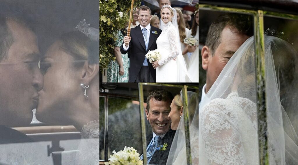 More official wedding photos of Peter Phillips and Harriet Sperling as they kiss during their private wedding