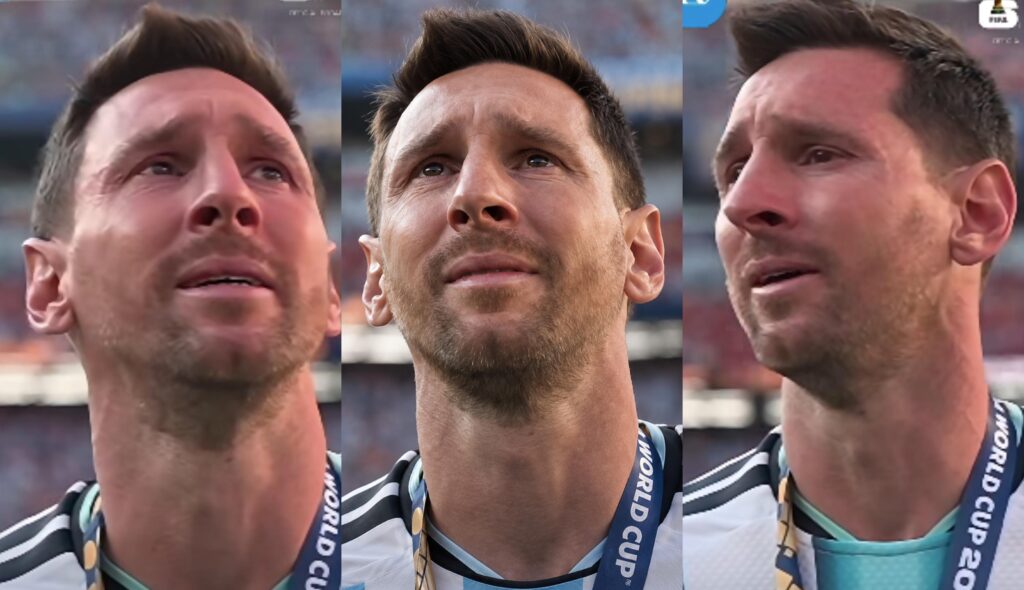 Emotional Moment Lionel Messi Breaks Down in Tears After Argentina Lose 1-0 to Spain in FIFA World Cup Final