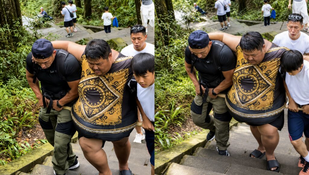 Oversized Eating Influencer Liangzi Rescued After Collapsing During Mountain Hiking Challenge