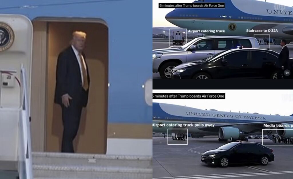 Moment Donald Trump Switches Planes on His Way Back From Turkey as Iran Threatens His Life