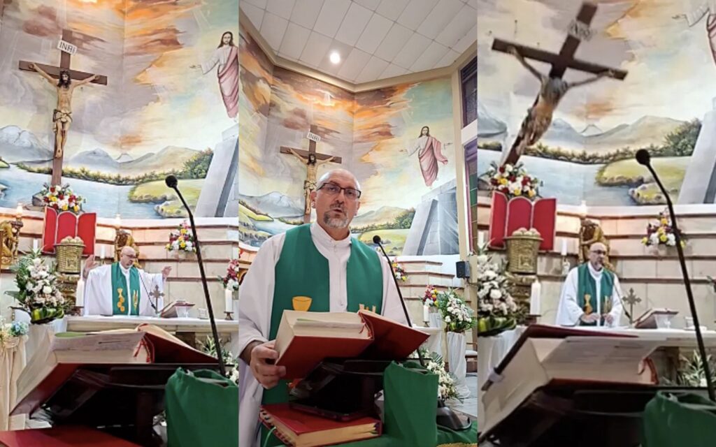 Moment Catholic Priest Dies After Huge Crucifix Falls on Him During Livestreamed Mass